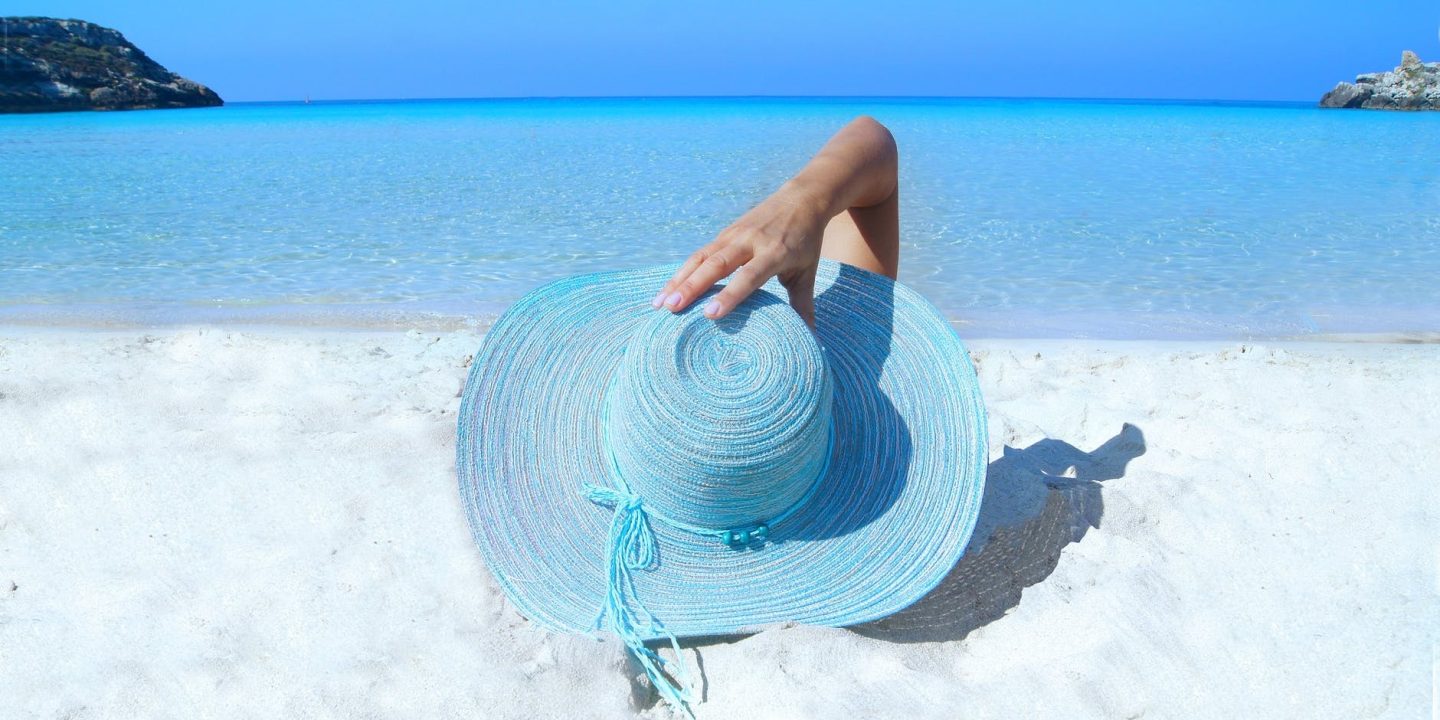 blue sun hat